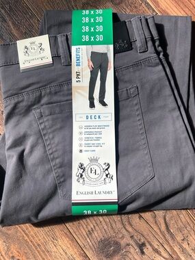 English Laundry Men’s Slim Straight Jeans - Charcoal